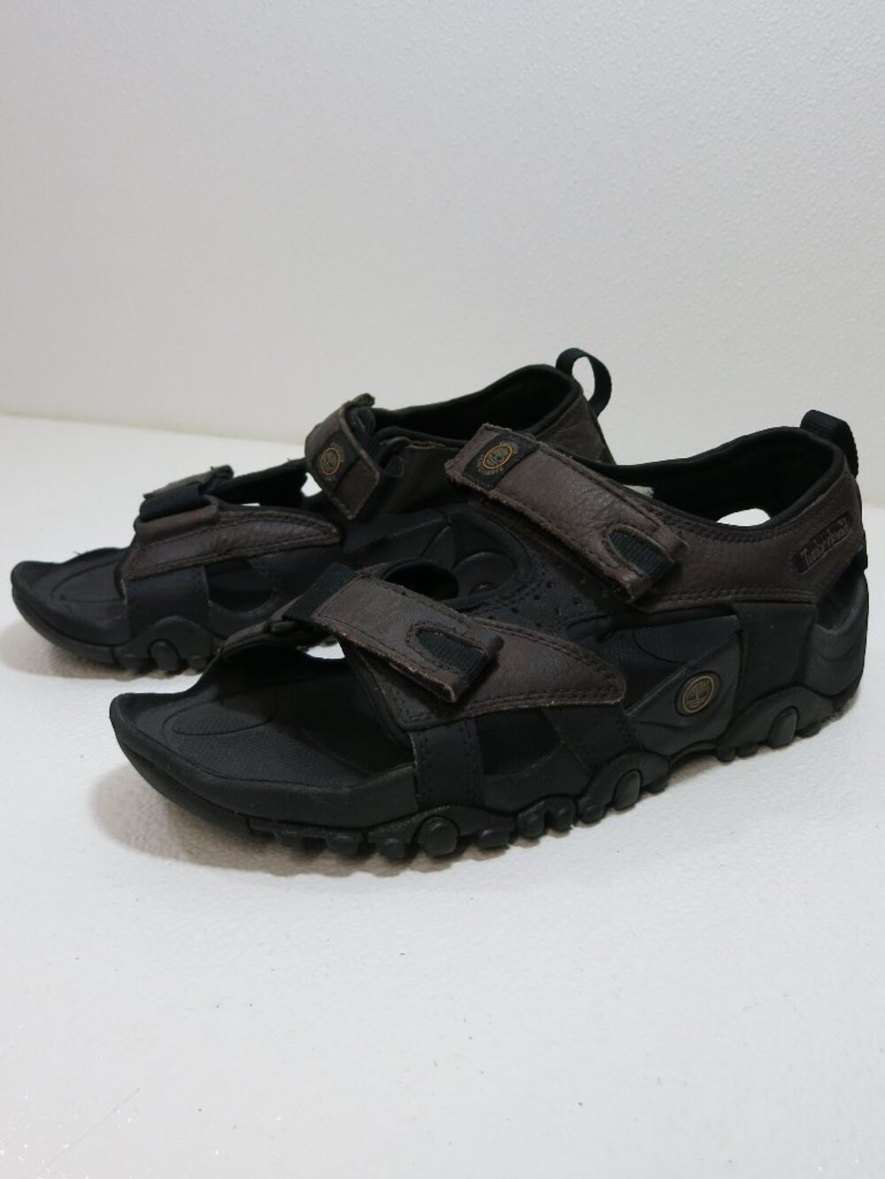Timberland Oil Tanned Leather Adjustable Strap Fabric Outdoor Sandals Sz 8 M